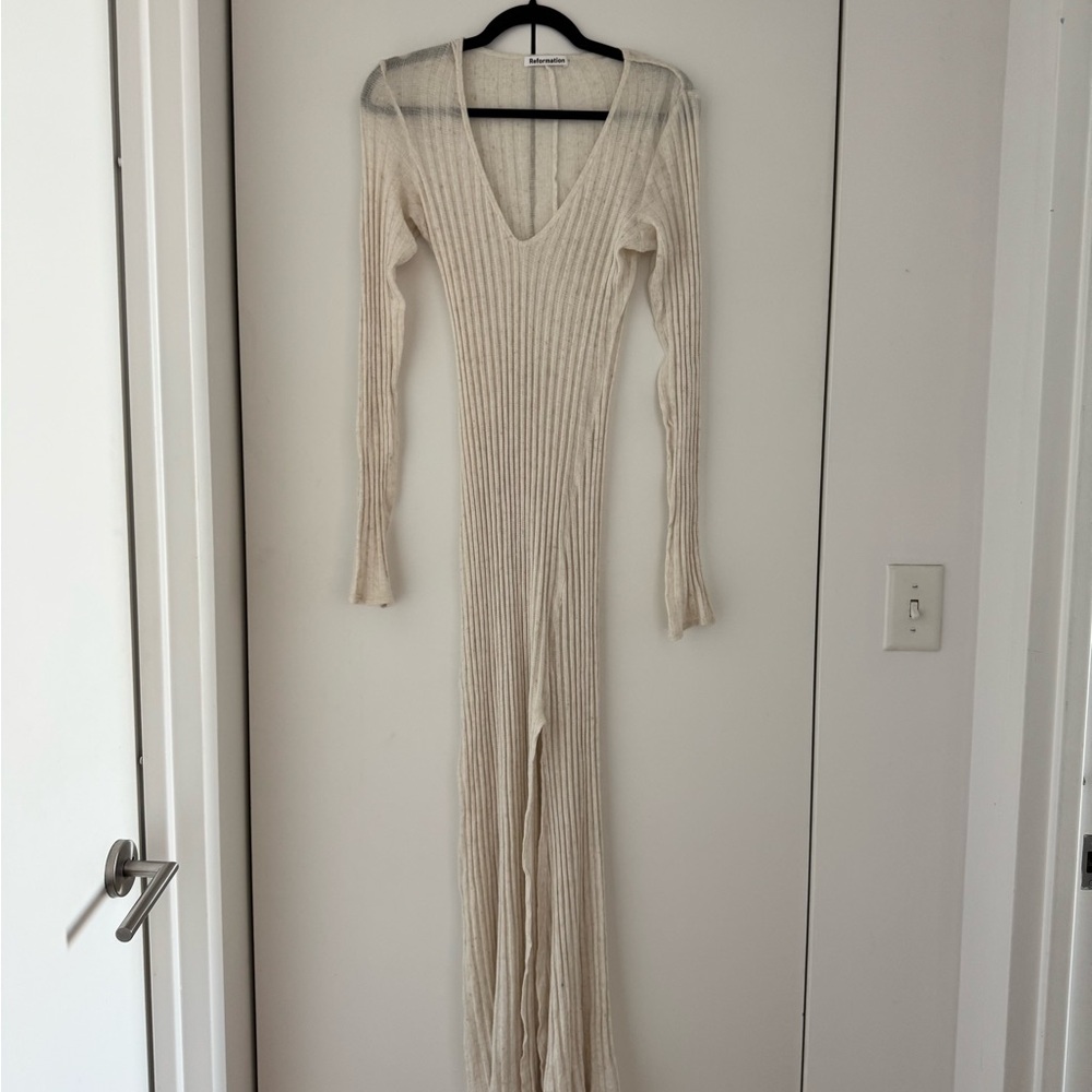 Reformation Knit Maxi Dress with Slit XL